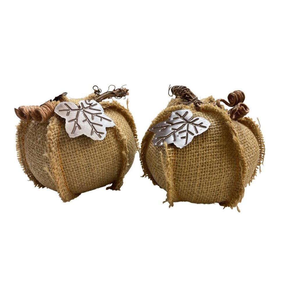 Rustic Brown Burlap Pumpkin Fall Decor Thanksgiving